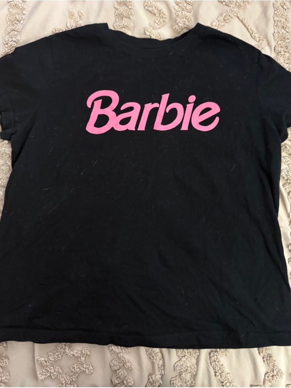 Barbie Black Tee with Pink Logo